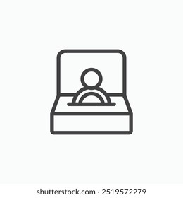 Ring boxlinesimple icon in line style.