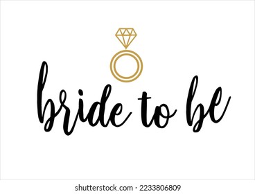 ring bride to be vector han d drawn