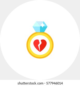Ring with broken heart Icon