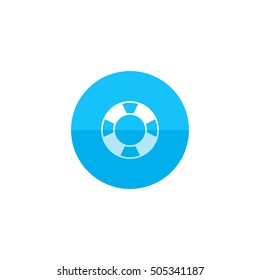 Ring buoy icon in flat color circle style. Safety equipment