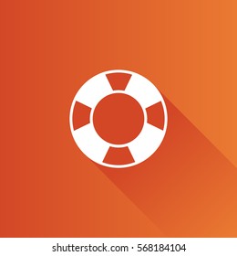 Ring buoy icon in Metro user interface color style. Safety equipment sea