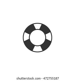 Ring buoy icon in single color. Safety equipment sea swimming water drowning
