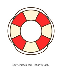 Ring buoy lifesaver vector illustration isolated on white background	
