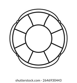 Ring buoy lifesaver vector illustration coloring page isolated on white background