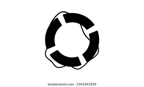 Ring buoy silhouette, high quality vector