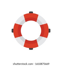 Ring buoy vector flat icon