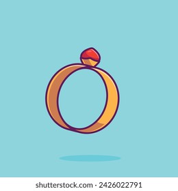 Ring cartoon vector illustration valentine concept icon isolated