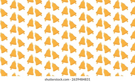 Ring in the celebrations with this delightful seamless bell pattern. Featuring a repeating diagonal arrangement of classic golden bells against a crisp white background