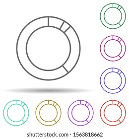 Ring chart line multi color icon. Simple thin line, outline vector of chart and diagram icons for ui and ux, website or mobile application