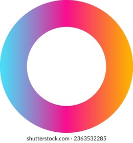 Ringkreis mit blauem, violettem, rosafarbenem, orangefarbenem Farbverlauf