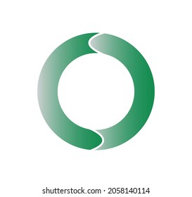 logotipo de círculo de anillo. Diseño de círculo verde. Letra O