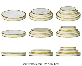Ring circle podium contains 9 podiums