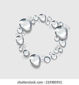 ring circle sign icon, Transparent water drop vector, environment and ecology copy space , water ink brush sign