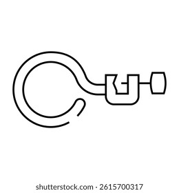 ring clamp chemical glassware lab line icon vector. ring clamp chemical glassware lab sign. isolated contour symbol black illustration