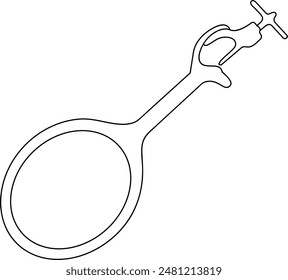 ring clamp chemical laboratory tools black and white vector line art illustration