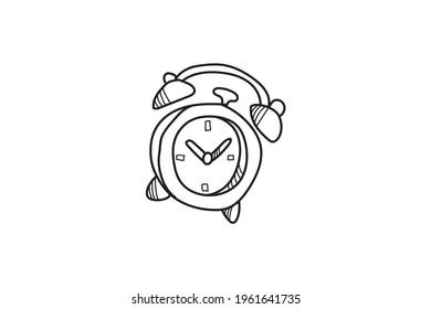 reloj de anillo estilo de línea de iconos ramadan doodle