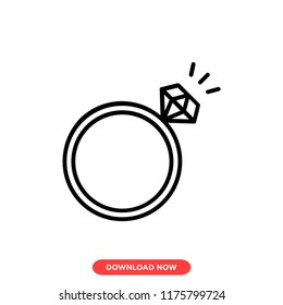 Ring concept line icon. Simple element illustration. Ring concept outline symbol design. Can be used for web and mobile UI/UX . Modern vector style.modern vector style. Векторная графика