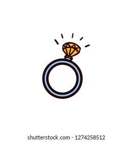 Ring concept line icon. Simple element illustration. Ring love outline symbol design. Can be used for web and mobile UI/UX. Modern vector style.