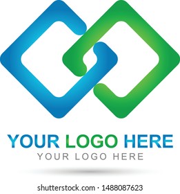 ring connection together new logo vector
