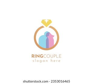 Ring Couple logo design illustration