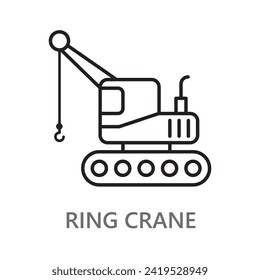 Icono de la grúa de anillo. icono de vector de línea en fondo blanco. diseño de alta calidad. trazo de estilo lineal editable. icono de vector.