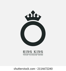 ring with crown icon. Luxury symbol abstract template design icon logo