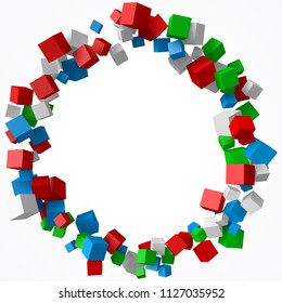 ring of cubes, 3d style vector illustration