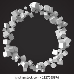 ring of cubes, 3d style vector illustration