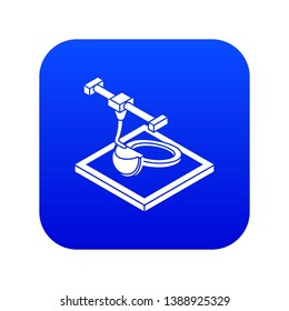 Ring d printing icon blue vector isolated on white background