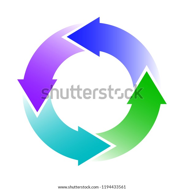 Ring Diagram Circle Four Colored Arrows Stock Vector (Royalty Free ...