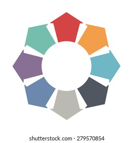 Ring diagram of eight colored arrows. Template infographics.