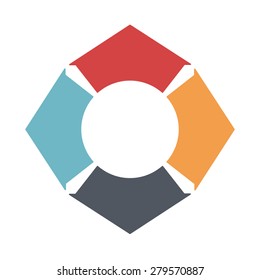Ring diagram of four colored arrows. Template infographics.