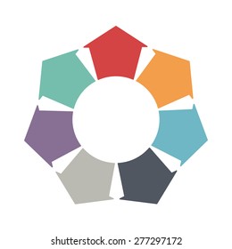 Ring diagram of seven arrows. Template infographics.