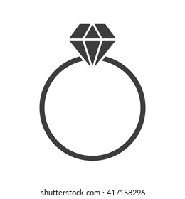 ring with diamond black icon