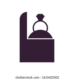ring with diamond in box vector illustration design