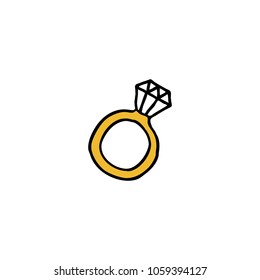 ring with a diamond doodle icon