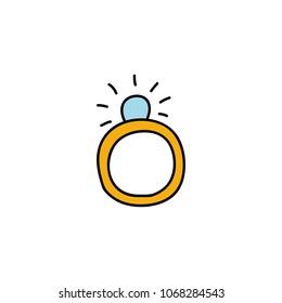 ring with a diamond doodle icon