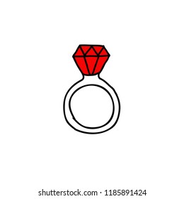 ring with a diamond doodle icon