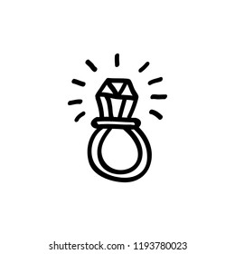 ring with a diamond doodle icon