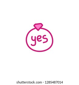 ring with a diamond doodle icon
