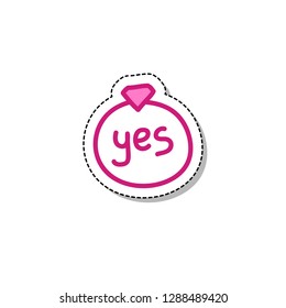 ring with a diamond doodle icon