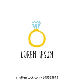 ring with a diamond doodle icon