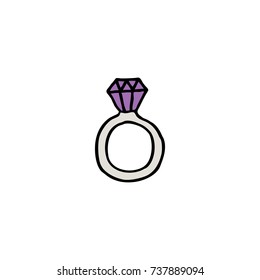 ring with a diamond doodle icon