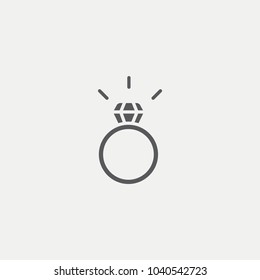 A ring with a diamond Flat Icon