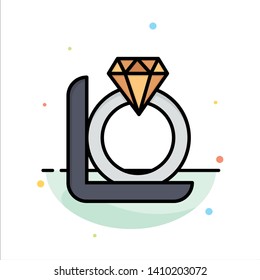 Ring, Diamond, Gift, Box Abstract Flat Color Icon Template