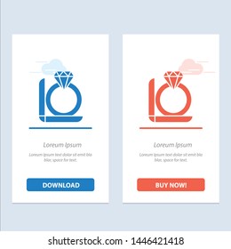 Ring, Diamond, Gift, Box  Blue and Red Download and Buy Now web Widget Card Template