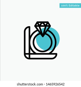 Ring, Diamond, Gift, Box turquoise highlight circle point Vector icon. Vector Icon Template background