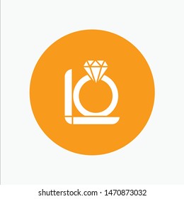 Ring, Diamond, Gift, Box white glyph icon. Vector Icon Template background