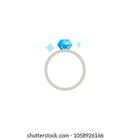 Ring with diamond icon. Gem stone ring