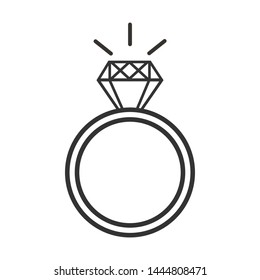 Ring diamond icon isolated on white background. Vector illustration. Eps 10.